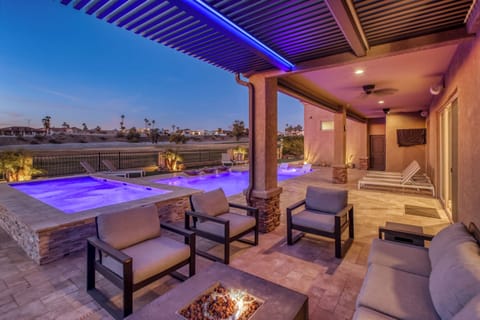 Fire pit, spa, and pool