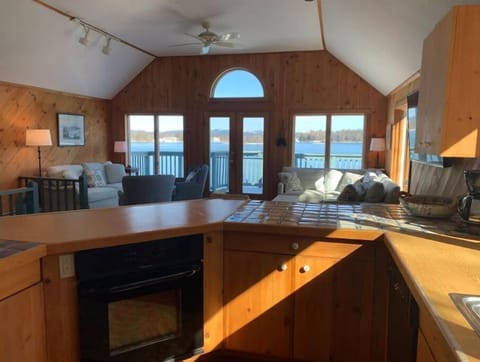 Looking towards the sitting area from the kitchen