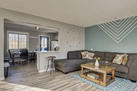 Downstairs - Living room and kitchen in the back