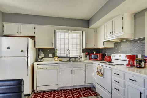 Downstairs- Kitchen with all the basic supplies for cooking