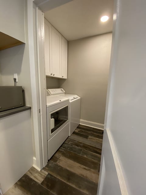 Washer and dryer available.