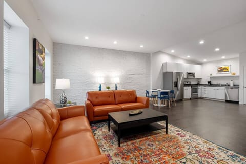 living room opens to kitchen
