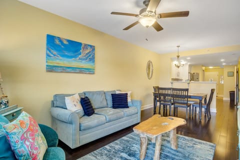 The living area with flat screen TVs and views of the intracoastal