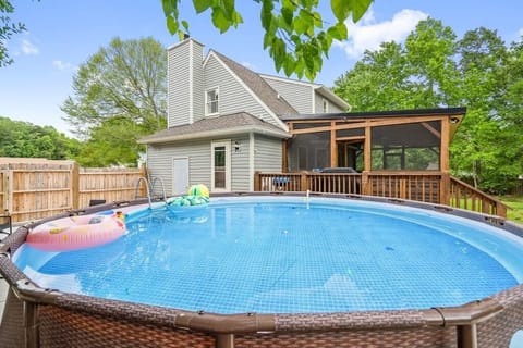 Backyard private above ground pool