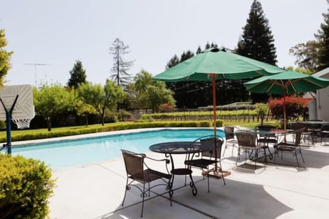 Enjoy floating in the beautiful pool.