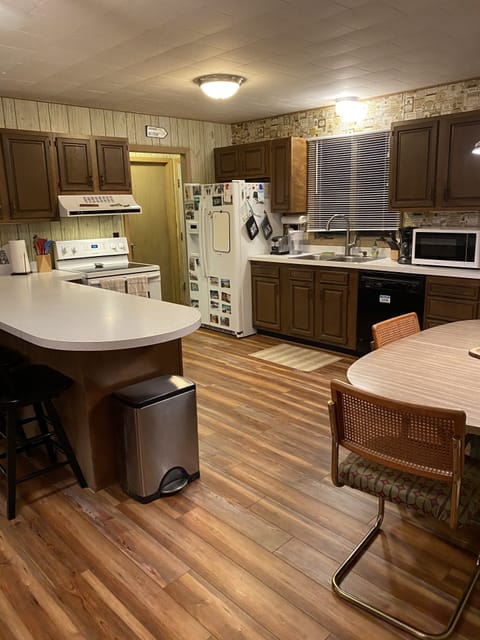 Inside cottage by lake kitchen