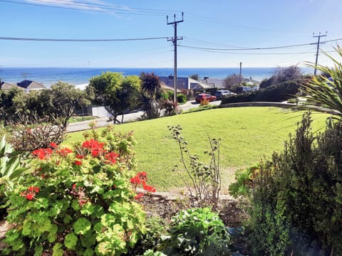 Front garden and ocean views from the apartment windows. 