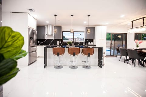 Top notch kitchen with stools.