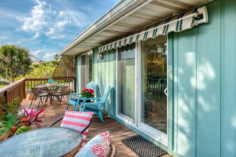 The spacious second floor deck is a favorite place for enjoying breezy mornings and evenings.