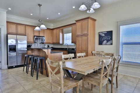 Dining table 8 Chairs Breakfast Bar 3 Stools and  Kitchen.
