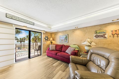 Gulf front living room.