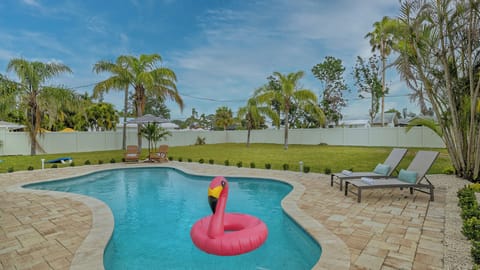 Huge private backyard for yard games and more!
