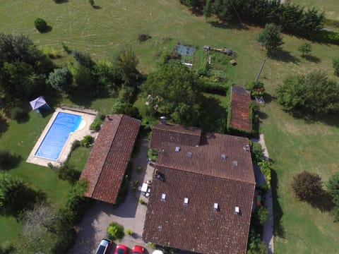 Aerial View of Domaine de France Gites and pool area