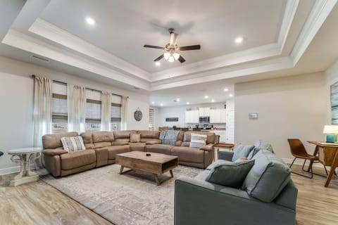 Fancy living at The Lily Pad w/ 9+ tray ceilings and granite countertops