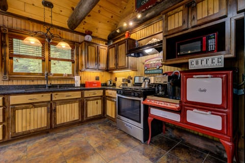 Wake up with our custom antique coffee bar.