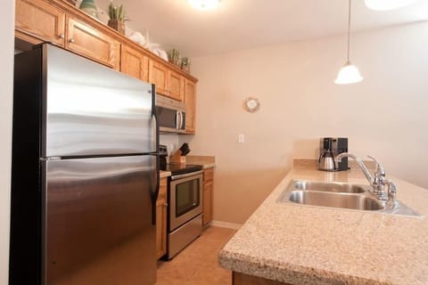 Our kitchen features full-size, stainless steel appliances for your use during your stay. 