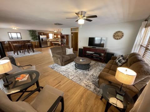 From one of the entries you are greeted by a roomy and comfortable living room.