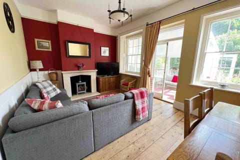 Cosy living room with log burner