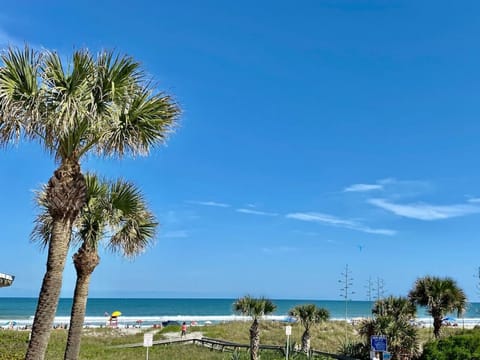 This is the view from the front entrance way. It`s a great place to set up a chair to enjoy your morning coffee!