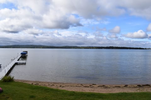 This is the view of Crooked Lake from the patio and master bedroom.