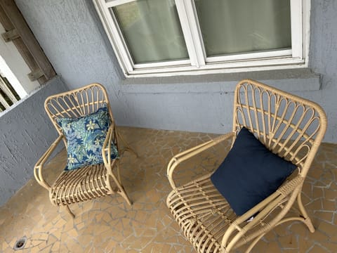 Relax on lower level front porch