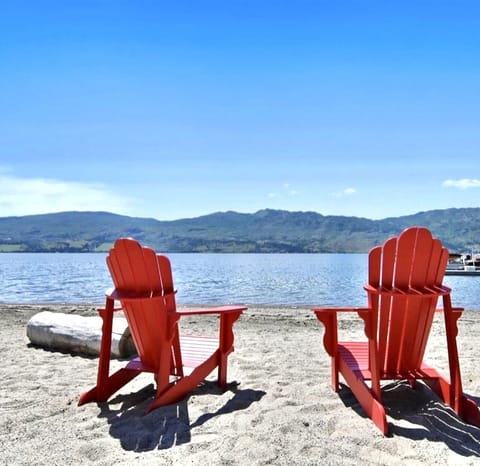 Picture yourself sitting, sipping in these chairs looking at Lake Okanagan 