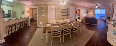 Open Dining, Living and Kitchen area with amazing gulf views.