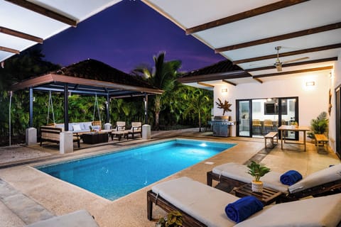 The pool is perfect for a relaxing night swim!
