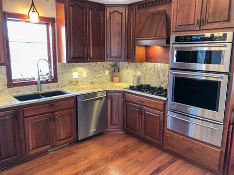 Brand new dual oven +mic, warming drawer, gas range, fridge with craft ice.