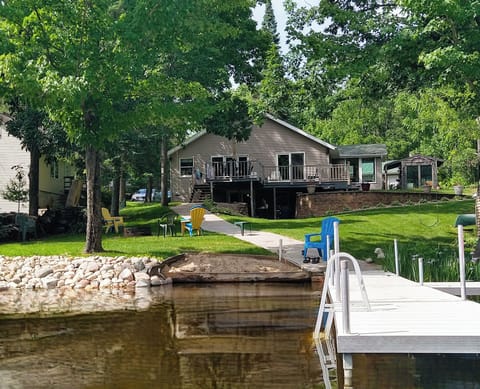 Private waterfront with dock & sandy beach on the Mt. Morris chain of lakes.