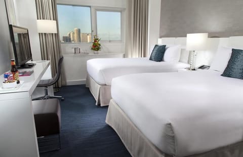 Stretch out on double beds after a day of exploring.