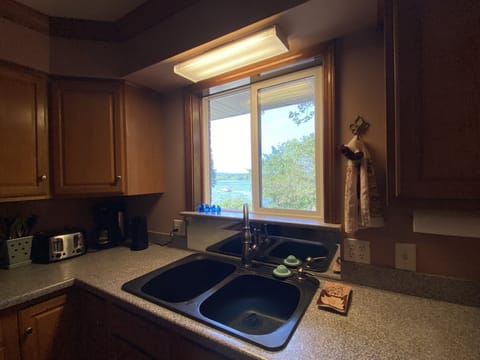 View of beautiful Greers Ferry Lake from the kitchen window. 