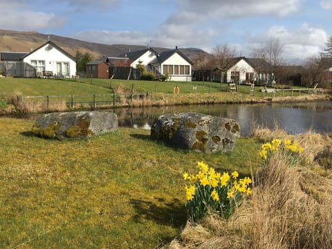 View of cottage, loking back over the lochan.