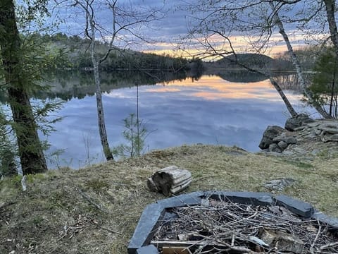 Sunset on Long Pond, Maine from the fire pit