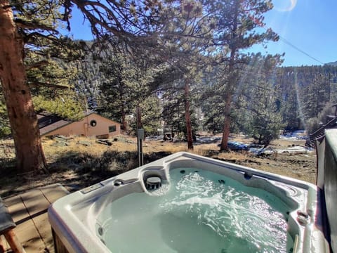 Hot tub just a short walk from cabin (shared in high season, private in winter)