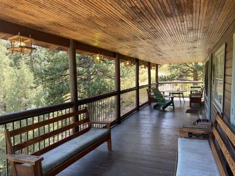 Large 40 x 10 covered porch with great views