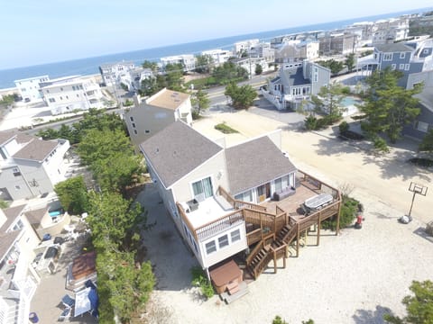 Aerial view from the side of the house facing the ocean.