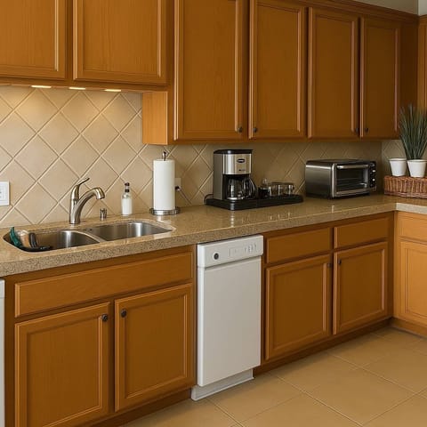 Fully stocked kitchen tools and utensils. Gas oven and stove top, microwave