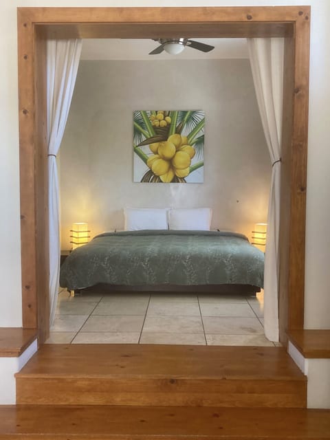 King Size Bed. Low level Japanese style.
Air Con Unit.