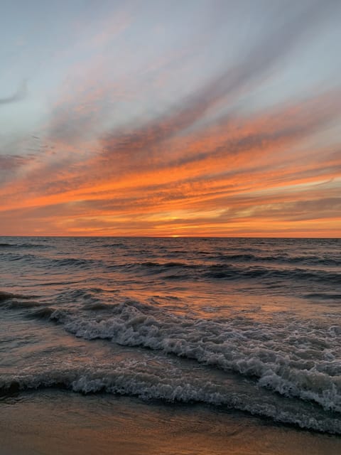Sunset on the private beach 
