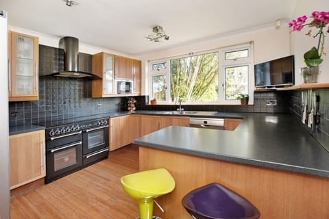 Fully equipped kitchen, with American fridge freezer, ice and filtered water.