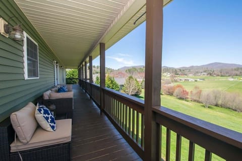 Enjoy the view of the mountain from the rear deck while resting.