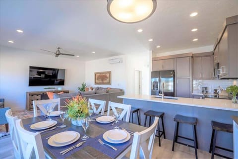 House #19 kitchen and dining area open to family room