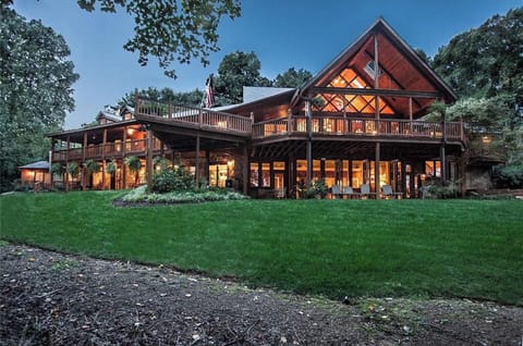Evening view of house from lake side