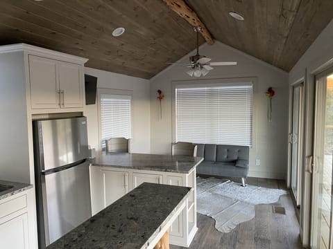 Open kitchen and living area