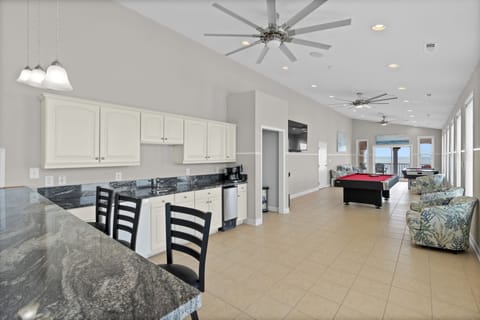 A wet bar for entertaining.