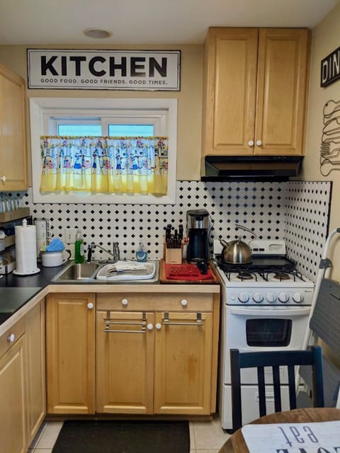 Kitchen with gas stove