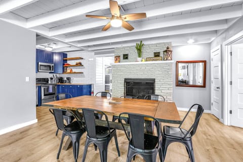Formal dining space with seating for six