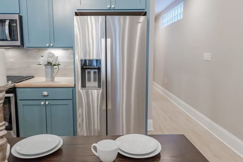 Brand new stainless steel appliances in our gourmet kitchen!