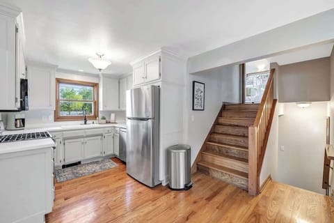Kitchen looking up into bunk room